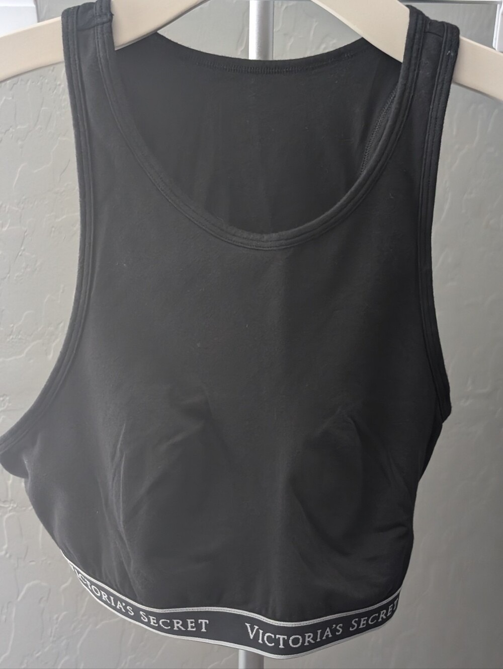 Victoria's Secret Black High-Neck  Cotton-Blend Bralette